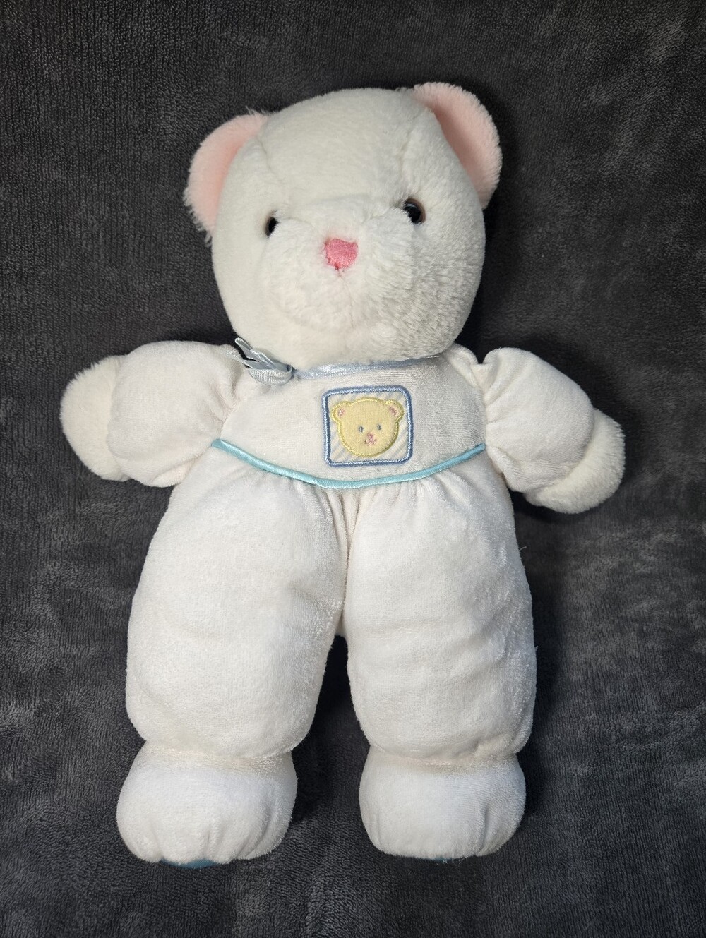 Vintage Eden Baby White Teddy Bear Plush One Piece Pijamas Stuffed Toy